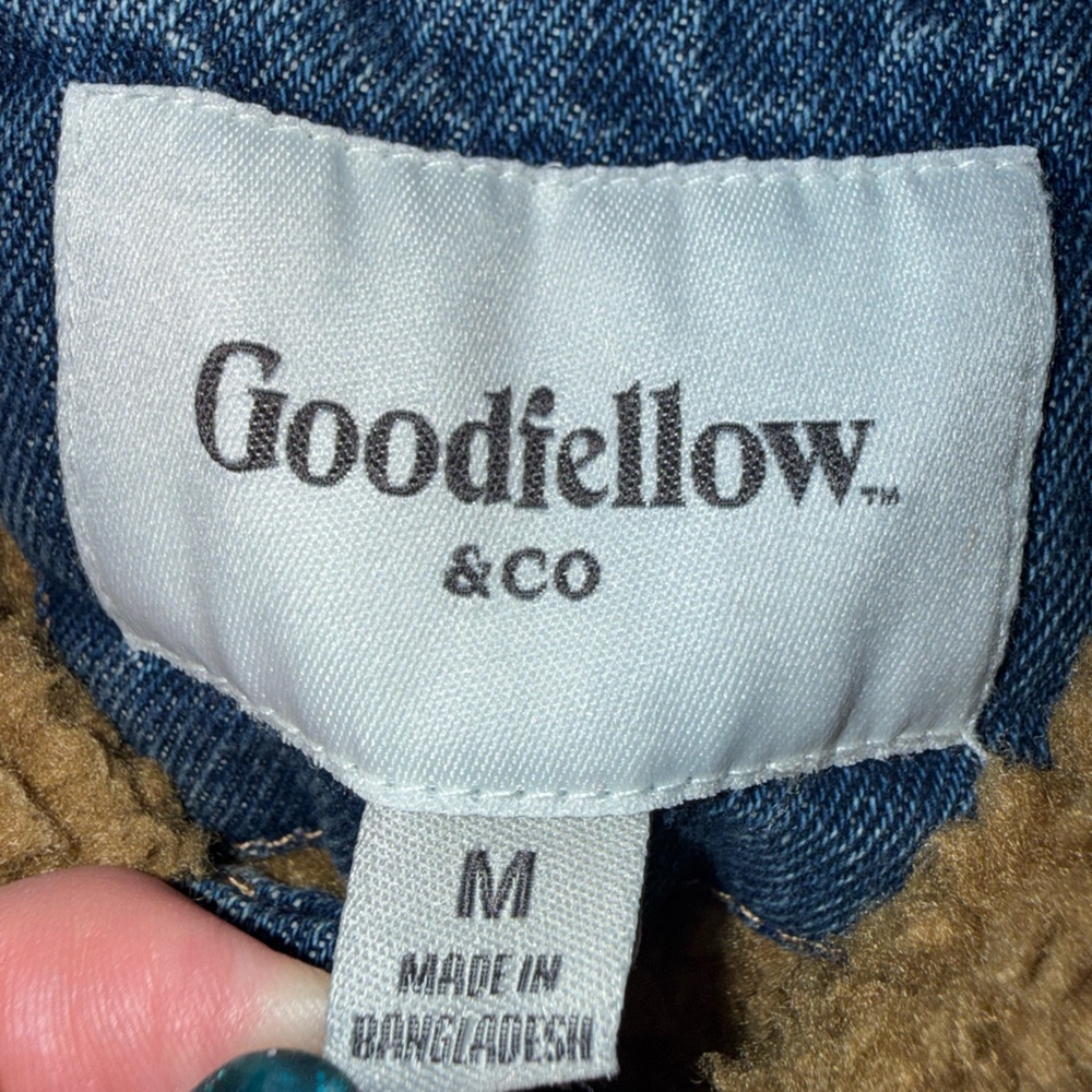 Goodfellow & Co Blue Denim Jacket with Tan Collar and Lining - Picture 10 of 14